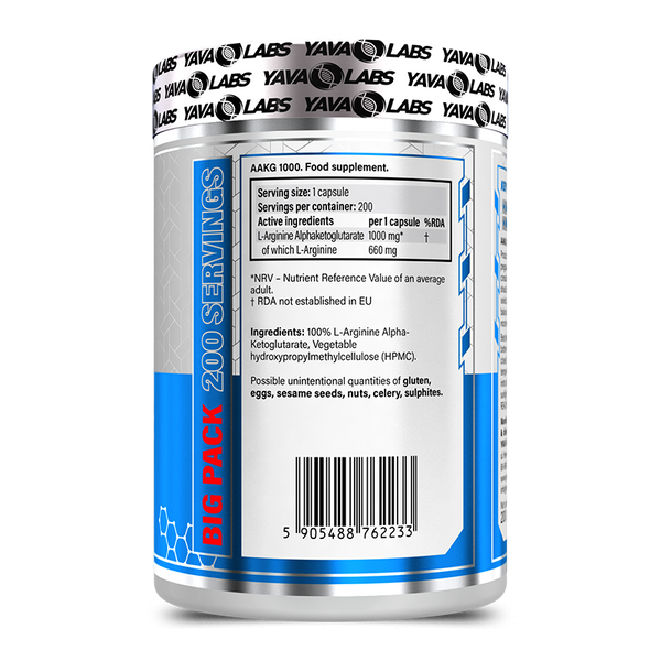 AAKG 1000 MG capsules | Stimuleert spiergroei/(vetvrije)spiermassa bij explosieve krachtsinspanningen