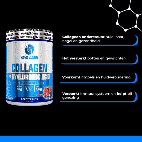 Collageen + Hyaluronic Acid 400 gram | Collageen ondersteunt huid, haar, nagel en gezondheid (6 smaken)