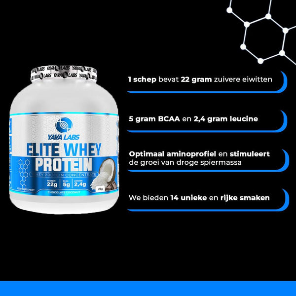 Elite Whey Protein 2 KG - Eiwitten dragen bij tot de groei van de spiermassa