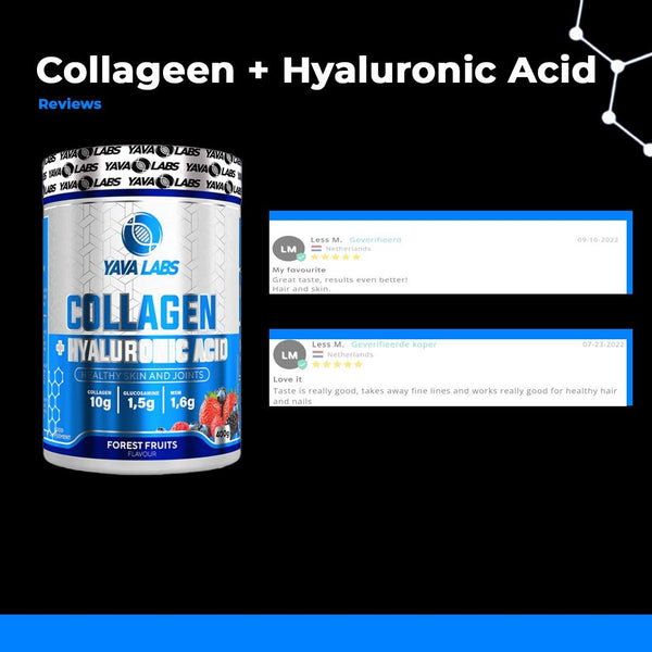 Collageen + Hyaluronic Acid 400 gram | Collageen ondersteunt huid, haar, nagel en gezondheid (6 smaken)