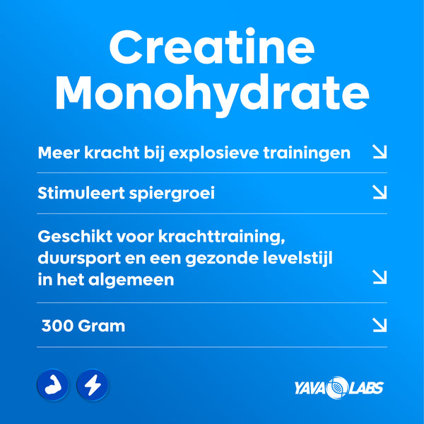 Creatine monohydraat - Helpt prestaties te verbeteren bij explosieve krachtsinspanningen