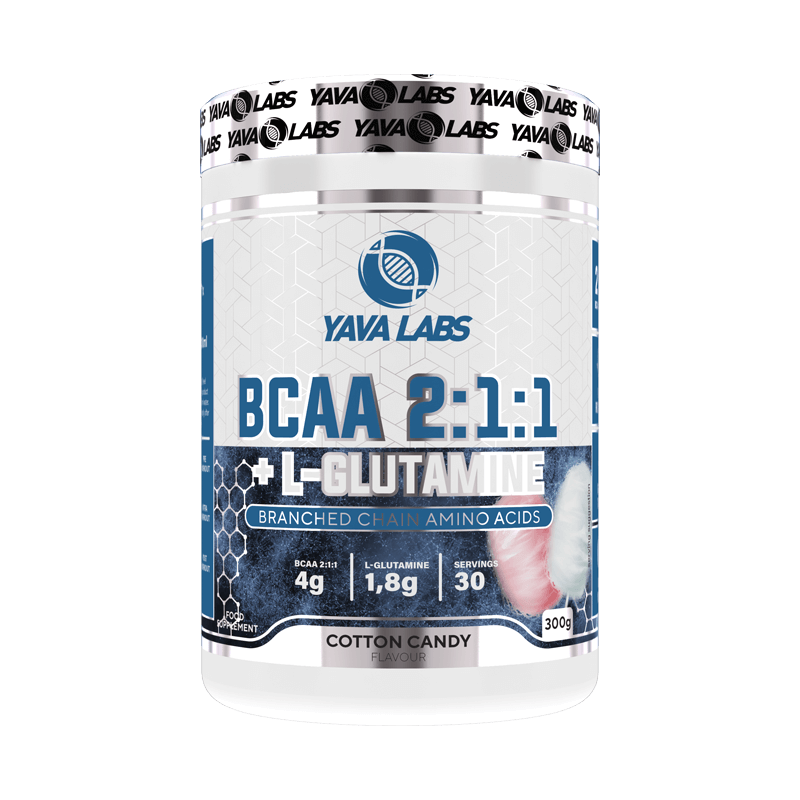 Bcaa 2:1:1 + L-Glutamine 300 gram | Ter ondersteuning van de spieropbouw/spierkracht/spiermassa - Yava Labs