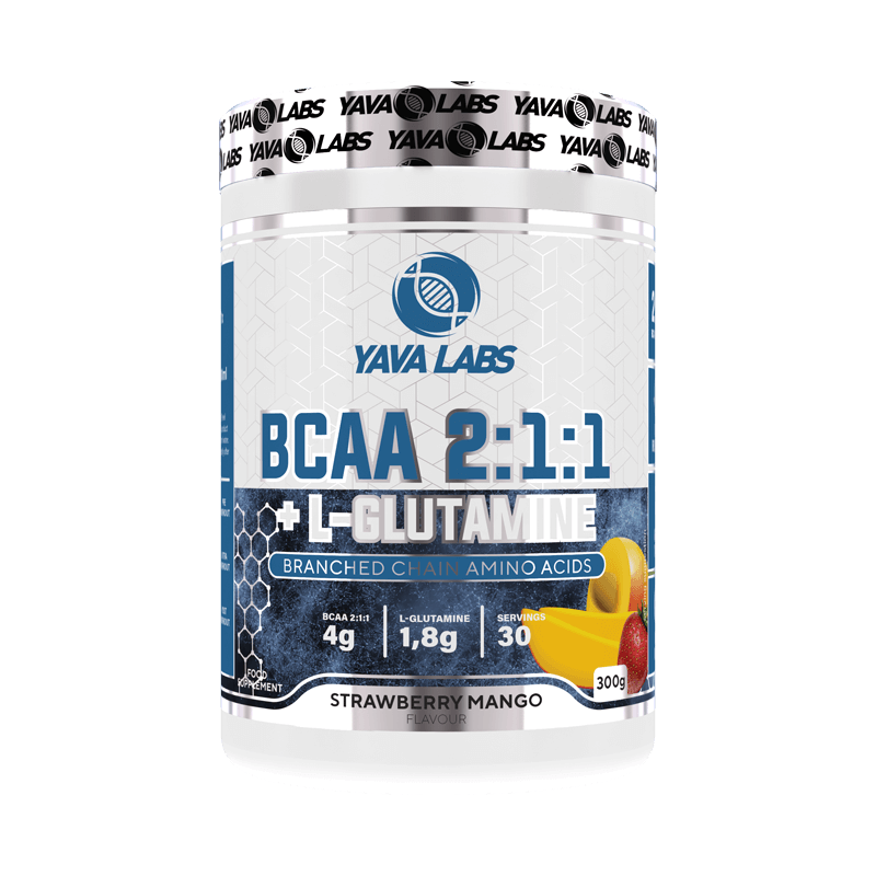 Bcaa 2:1:1 + L-Glutamine 300 gram | Ter ondersteuning van de spieropbouw/spierkracht/spiermassa - Yava Labs