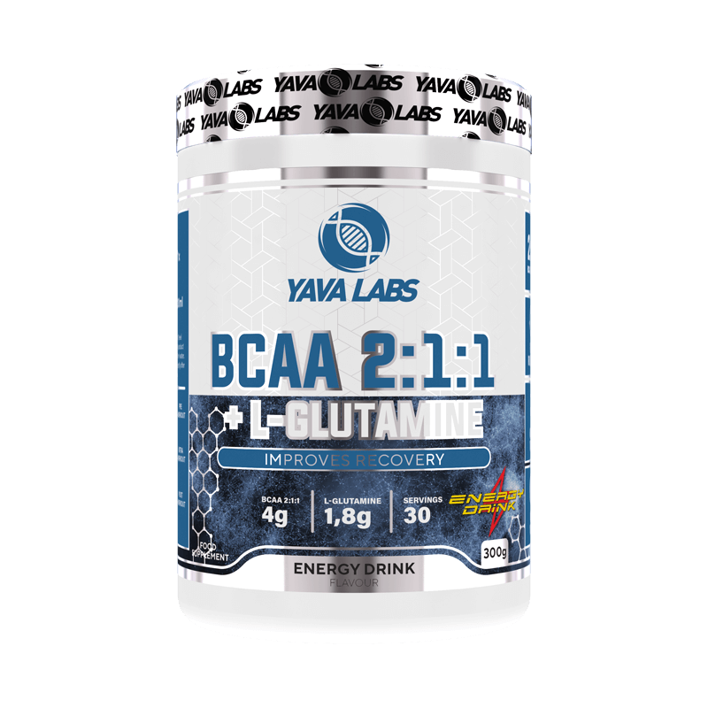 Bcaa 2:1:1 + L-Glutamine 300 gram | Ter ondersteuning van de spieropbouw/spierkracht/spiermassa - Yava Labs