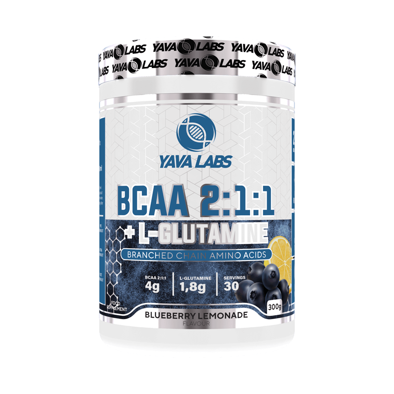 Bcaa 2:1:1 + L-Glutamine 300 gram | Ter ondersteuning van de spieropbouw/spierkracht/spiermassa - Yava Labs